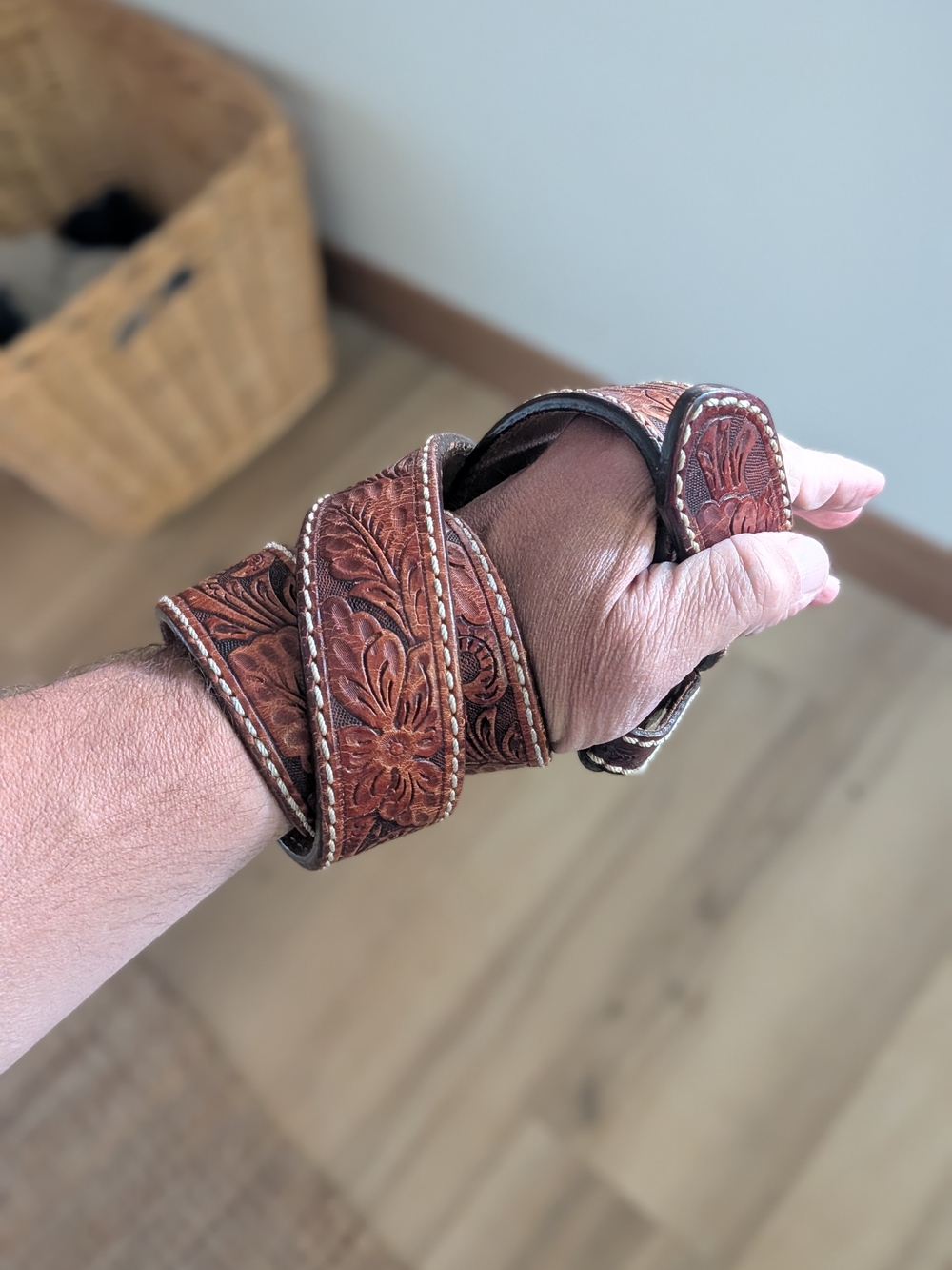 Tooled Leather Belt